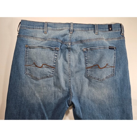 7 for all mankind Men's Sz 46 The Straight DXL Pacific Blue Jeans - Picture 3 of 14